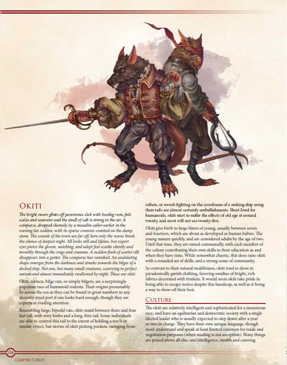 Humanoid rat-folk in swashbuckling gear stand back to back. They are described in the text below.